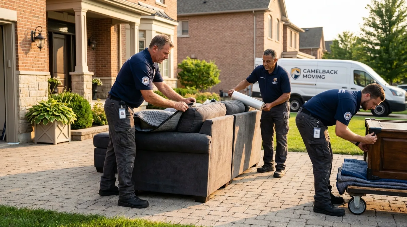 Large estate moving crew wrapping furniture in Appalachia, VA